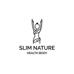 slim nature logo vector design illustration