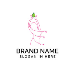 slim nature logo vector design illustration