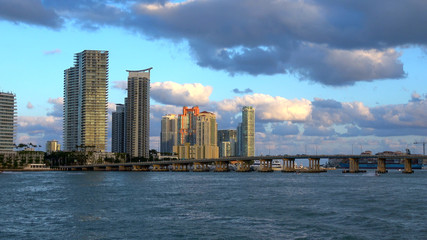 The Skyline of Miami Beach in the afternoon