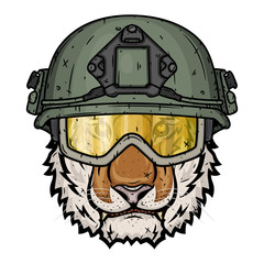 Tiger the soldier isoleted on white background