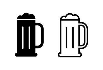Beer icons set on white background. Beer Icon in trendy flat style