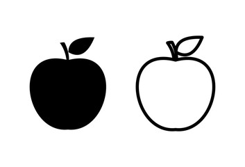 Apple icons set on white background. Apple vector icon