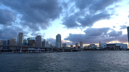 Fototapeta premium Impressive Miami Downtown skyline in the evening