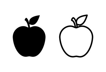 Apple icons set on white background. Apple vector icon