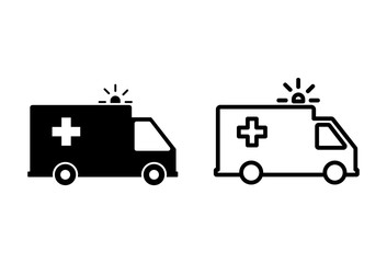 Ambulance Icons set on white background. Ambulance Icon Design