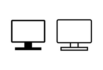 Computer icons set on white background. PC Icon vector. Computer monitor icon. Flat PC symbol