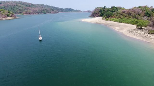 Aerial View of Las Perlas Islands with Coral and Rock Fringed Clear Water Beaches