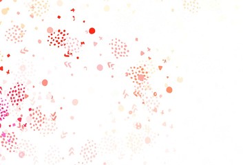 Light Red, Yellow vector texture with abstract forms.