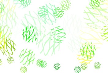 Light Green, Yellow vector texture with disks, lines.