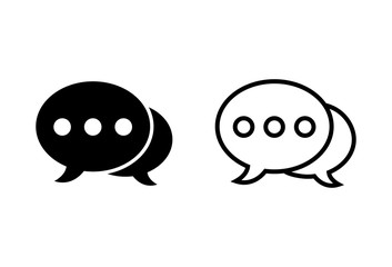 Chat icons set on white background. Chat vector icon. Speech bubble