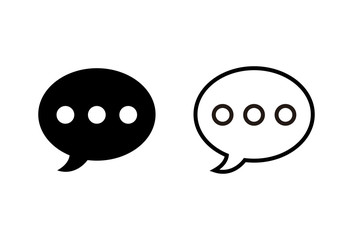 Chat icons set on white background. Chat vector icon. Speech bubble