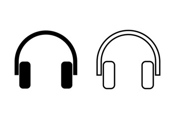 Headphone icons set on white background. Headphone vector icon. Call us