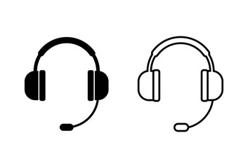 Headphone icons set on white background. Headphone vector icon. Call us