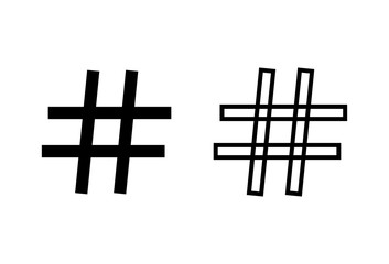 Obraz premium Hashtag icons set on white background. black hashtag icon