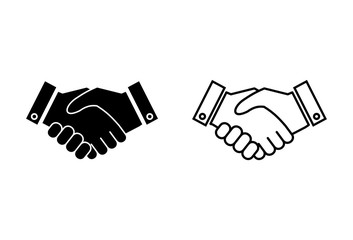 Handshake icons set on white background. Business handshake. contract agreement. Trust icon vector. Deal. Done. partnership icon