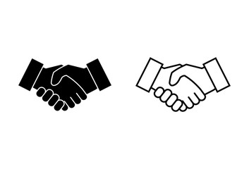 Handshake icons set on white background. Business handshake. contract agreement. Trust icon vector. Deal. Done. partnership icon