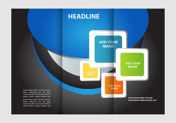 Vector modern tri-fold brochure design template
