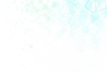 Light Green vector background with triangles, circles, cubes.