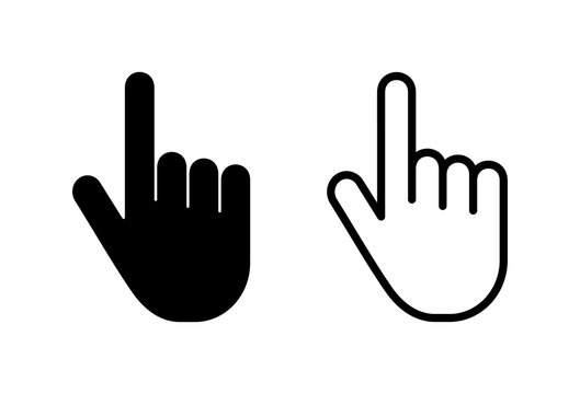 Hand cursor icons set on white background. Hand click icon. Finger pointer isolated vector