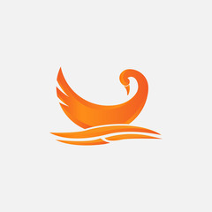 Obraz premium fashion, luxury, elegant, company, identity, salon, care, lake, spa, cosmetic, beautiful, swan, black, shape, circle, wings, emblem, goose, style, beauty, duckling, wild, illustration, animal, waterfo