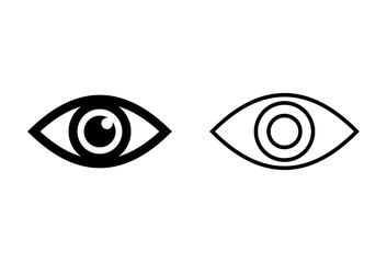 Eye icons set on white background. Look and Vision icon. Eye vector icon