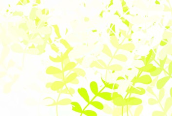 Light Green, Red vector doodle layout with leaves.