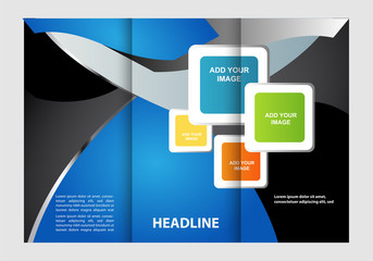 Vector modern tri-fold brochure design template
