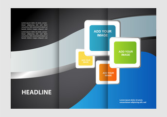 Vector modern tri-fold brochure design template
