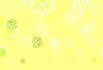 Light Green, Yellow vector background with spots, lines.