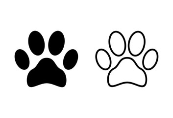 Paw icons set on white background. Paw Print icon
