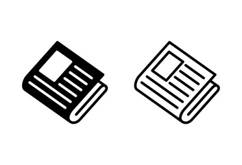 Newspaper icons set on white background. news paper icon vector