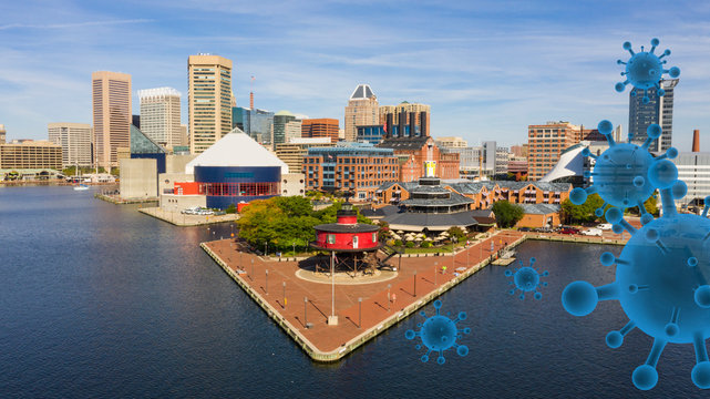 Virul Like Objects Move into the Inner Harbor in Baltimore Maryland