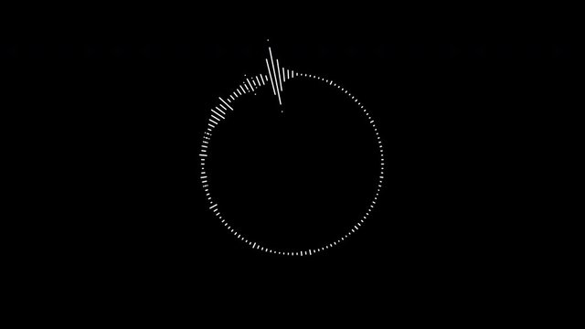 A simple black and white audio visualization effect; white on black