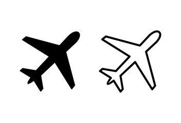 Plane icons set. Aeroplane vector icon. Flight transport symbol. Travel element illustration. Holiday symbol. Airplane