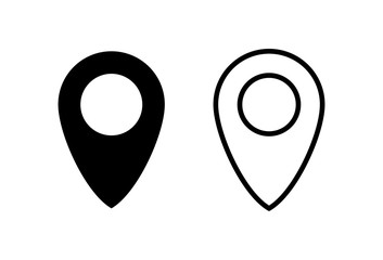 Pin icons set. Location icon. Map pointer icon. Point. Locator. Address