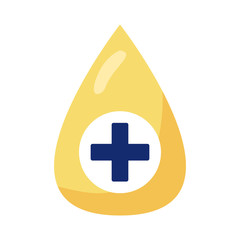 medical cross symbol in drop detaild style