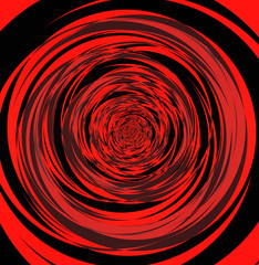 Abstract fractal red background with crossing circles and ovals
