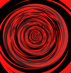 Abstract fractal red background with crossing circles and ovals