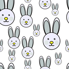 Easter Bunny Seamless Vector Pattern