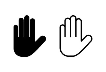 Stop icons set. Hand symbol. Hand icon vector