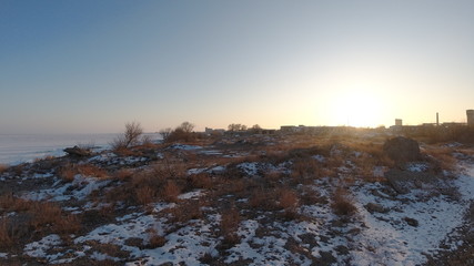Зимняя красота озера Балхаш и города Приозёрск