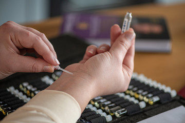 Samplers of perfumes of different aromas
