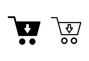 Shopping icons set. Shopping cart icon. Basket icon. Trolley