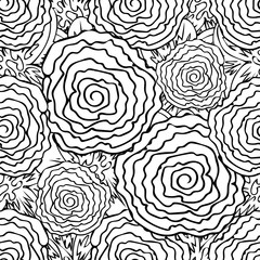 Fototapeta premium Hand drawn seamless pattern with leaves. Vector illustration. EPS 10