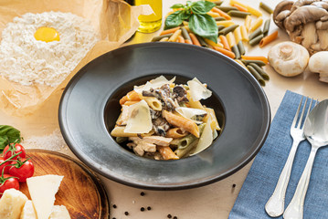 fresh pasta in the italian restaurant