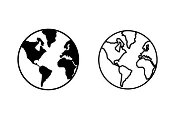 World map icons set. World icon vector