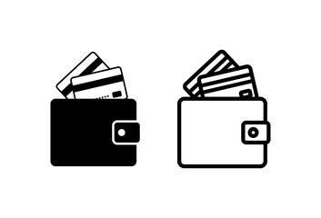 Wallet Icons set in trendy flat style. money wallet icon
