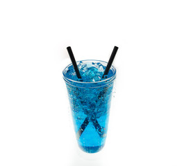 Colorful Kool-aide isolated against a white background
