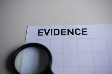 Magnify and evidence form investigation crime.