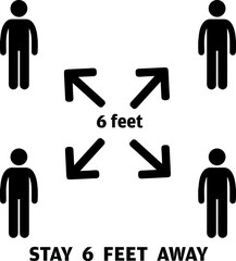 Social Distancing Safe Distance Icon Vector Illustration	